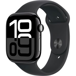 Έξυπνο ρολόι Apple Watch Series 10 GPS 42mm Jet Μαύρο Αλουμινένια Θήκη με Μαύρο Αθλητικό Λουράκι - M/L