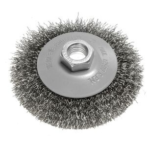 Szczotka druciana tarczowa 100 mm, drut karbowany, stalowy, M14