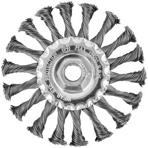 Szczotka druciana tarczowa 115 mm, drut skręcony, stalowy, M14
