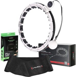 HMS ZESTAW HULA HOP MAGNETYCZNY WHITE HHM16 Z LICZNIKIEM HMS + PAS BR163 BLACK PLUS SIZE