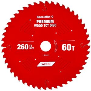 Δίσκος κοπής 260x60Tx30mm, Ξύλο PREMIUM, SPECIALIST+