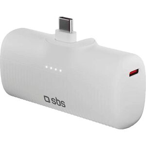 Powerbank SBS EcoPower 5000 mAh 10W z wbudowanym portem USB-C - biały