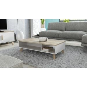 Cama Meble Ława LOTTA 110 biały+ dąb sonoma