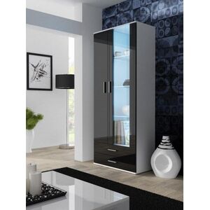 Cama Meble Witryna SOHO S6 2D2S biały/ czarny połysk