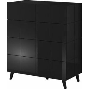 Cama Meble Komoda 4S REJA czarny połysk/ czarny połysk