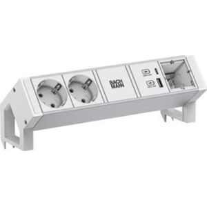 Bachmann BACHMANN DESK2 ALU WIT 2xCEE7/3 1xCM 1xUSB A/C 22W 0,2m GST18