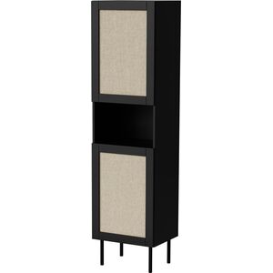 Cama Meble Witryna JUTA 50x39,5x190 czarny + linol calabria