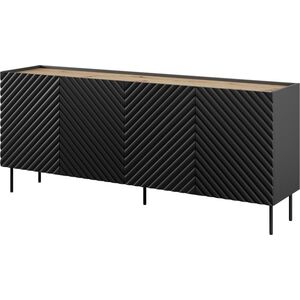 Cama Meble Komoda 4D2SZ ONDA 200x45x85 czarny