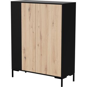 Cama Meble Komoda MERCI 100x40x129 czarny/dąb artisan