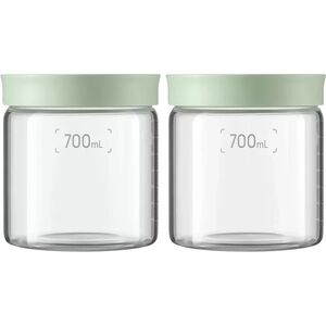 Γυάλινα βάζα BUYDEEM 700ml με καπάκι σε χρώμα Cozy Greenish, μοντέλο CS1014