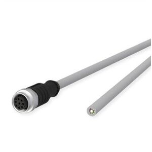 Kabel czujnika/siłownika METZ CONNECT M12, kod A, męski prosty kabel M12 - otwarty koniec, szary, 1 m