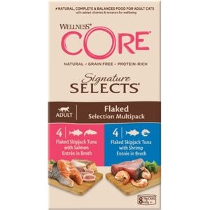 Core Signature Selects Flaked Multipack, zestaw puszek dla kot�w doros�ych, 4x2 smaki, 8x79g/635g