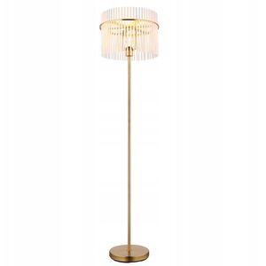 Floor lamp GLOBO GORLEY, 1xE27, 60W, 230V, cable 1.8m, metal/glass, gold color, o38x152cm