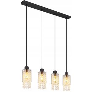 Hanging lamp GLOBO BACKEY, 4 x E27 15W, clear glass crystals, 70x10x120cm