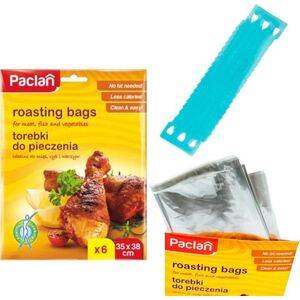 Paclan Torebki do pieczenia ziemniaków duże + klipsy 6szt