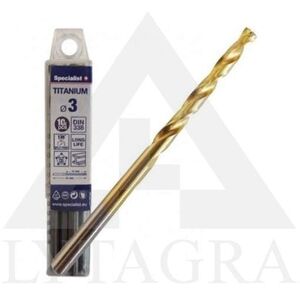 SPECIALIST+ μεταλλικό τρυπάνι TITAN, 3 mm, 10 τεμ.