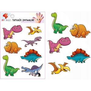 Tatuaże zmywalne dla dzieci Dinozaury