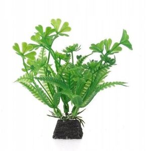 Aqua Natura,  ro�lina, do dekoracji akwarium, zielona, plastikowa, 10 cm , alaria z kwiatami w kszta�cie koniczyny