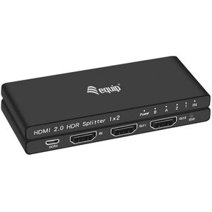 Przełącznik Equip Equip HDMI Splitter 2.0 2 Port Ultra Slim 4K/60Hz schwarz