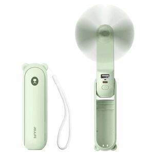 Mini wentylator Jisulife Handheld Fan Life8 Plus przenośny wiatraczek USB z funkcją powerbanka 4500mAh i latarką - zielony