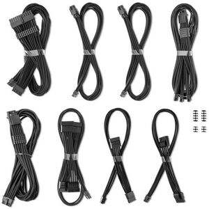 CableMod C-Series Pro ModMesh Sleeved 12V-2x6 12VHPWR Dual StealthSense Cable Kit for Corsair RMi, RMx (Black Label) - schwarz