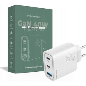 Φορτιστής MOBILE ORIGIN MO13 1x USB-A 2x USB-C 3 A (FRL-GAN40W-MO13)