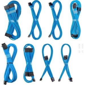 CableMod C-Series Pro ModMesh Sleeved 12V-2x6 12VHPWR Dual StealthSense Cable Kit for Corsair RMi, RMx (Black Label) - hell blau