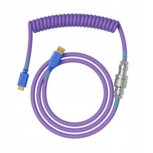 Glorious GMMK Coiled Cable Nebula, Spiralkabel, USB-C/USB-A - lila/silber