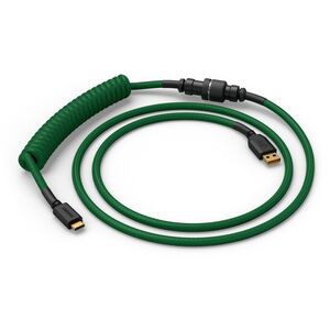Glorious GMMK Coiled Cable Forest Green, Spiralkabel, USB-C/USB-A - dunkelgrn/schwarz