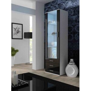 Cama Meble Witryna SOHO S1 biały/ czarny połysk