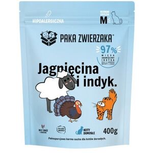 Paka Zwierzaka - Karma sucha KOT Jagnięcina i indyk ''M'' 400g