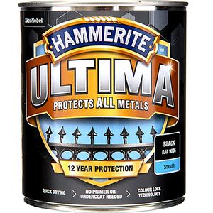 Hammerite Ultima Metalmaling - Sort - RAL 9005 - 750 ml.