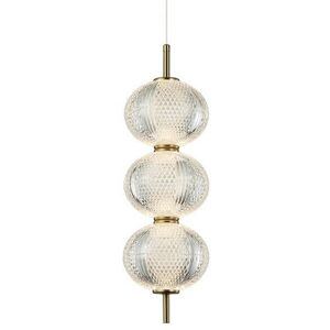 Italux Lazie PND-29038-3-GD κρεμαστό φωτιστικό 3x13W LED 3000K 1300 lm ορείχαλκος/διαφανές