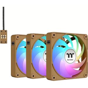 Thermaltake CT120 EX Reverse ARGB Sync PC Obudowa komputera Wentylator 12 cm Brązowy, Piaskowy 3 szt.