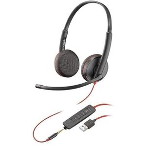 POLY Blackwire 3225 Stereo Wired Headset, USB-A, Black