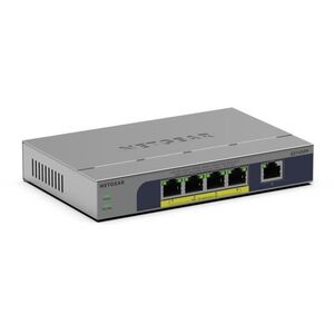 NETGEAR GS105PP - Διακόπτης - μη διαχειριζόμενος - 1 x 10/100/1000 + 4 x 10/100/1000 (PoE+) - Επιτραπέζιος, τοποθετήσιμος σε τοίχο - PoE+ (83 W)