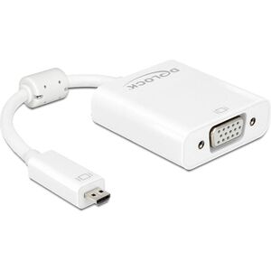 Adapter AV Delock HDMI Micro - D-Sub (VGA) + Jack 3.5mm biały (65557)