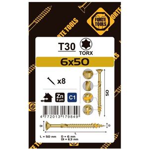 ΒΙΔΑ ΝΟΒΟΠΑΝ T30 6.0X50 ΚΙΤΡΙΝΟ ZN8PCS