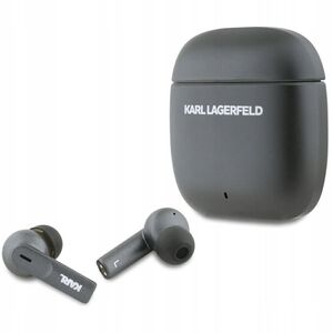 Bezprzewodowe słuchawki dokanałowe Karl Lagerfeld Metal Printed Logo TWS ANC/ENC Bluetooth 5.4 (czarne)