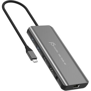 j5create JCD398-N stacja dokująca Przewodowa USB 3.2 Gen 2 (3.1 Gen 2) Type-C Szary