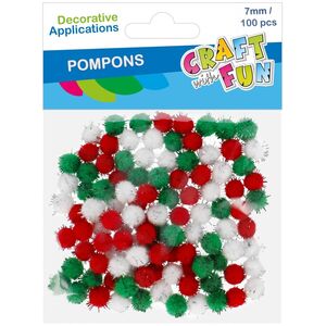 Χριστουγεννιάτικη διακόσμηση Craft with Fun OZDOBA DEK POMPON 100SZT/7MM 3KOL CF 12/144