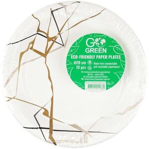 Οικολογικά χάρτινα πιάτα Marble Go Green O18cm 10 τεμ./ 0 07kg  4743115012068