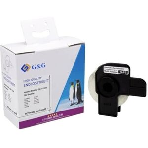 Ετικέτες G&G 17mm x 54mm μαύρο-λευκό Συμβατό με Brother DK-11204