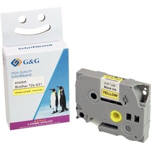 Ταινία εκτύπωσης G&G 12mm x 8m μαύρο-κίτρινο Συμβατό με Brother TZe-631
