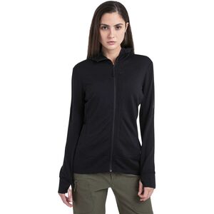 Bluza damska z kapturem Icebreaker Merino 260 Quantum IV LS Zip Hoodie - black