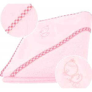 Bocioland Okrycie kąpielowe ręcznik 80x80cm bawełna frotte Bocioland róż