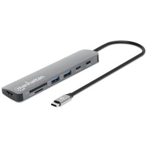 Manhattan 190442 stacja dokująca Przewodowa USB 3.2 Gen 1 (3.1 Gen 1) Type-C Szary