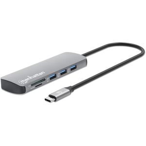 Manhattan 190459 stacja dokująca Przewodowa USB 3.2 Gen 1 (3.1 Gen 1) Type-C Szary