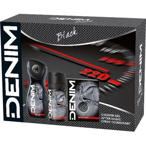 Denim Zestaw prezentowy Black (Woda po goleniu 100ml + Deo spray 150ml + Żel pod prysznic 250ml)