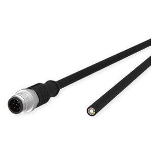 Kabel czujnika/siłownika METZ CONNECT M12, kod A, złącze M12 proste - otwarty koniec, czarny, 5 m